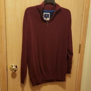 Men's 3XL Burgandy Commander 1/4 zip sweater